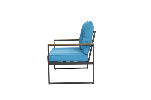 English Elm Outdoor Steel Frame Loveseat Sofa with Thick Cushions for Porch Balcony Patio W3990P466772