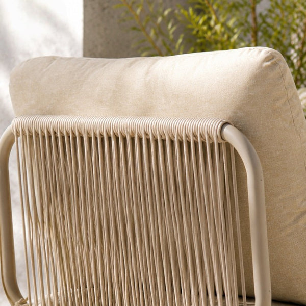English Elm Modern Outdoor Club Chair Hand Woven Rope Aluminum Frame Patio Accent Seat W3990P494747