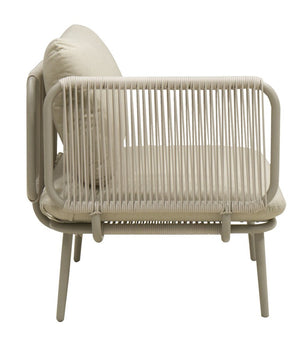 English Elm Modern Outdoor Club Chair Hand Woven Rope Aluminum Frame Patio Accent Seat W3990P494747
