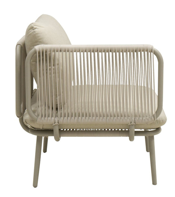 English Elm Modern Outdoor Club Chair Hand Woven Rope Aluminum Frame Patio Accent Seat W3990P494747