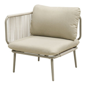 English Elm Modern Outdoor Club Chair Hand Woven Rope Aluminum Frame Patio Accent Seat W3990P494747
