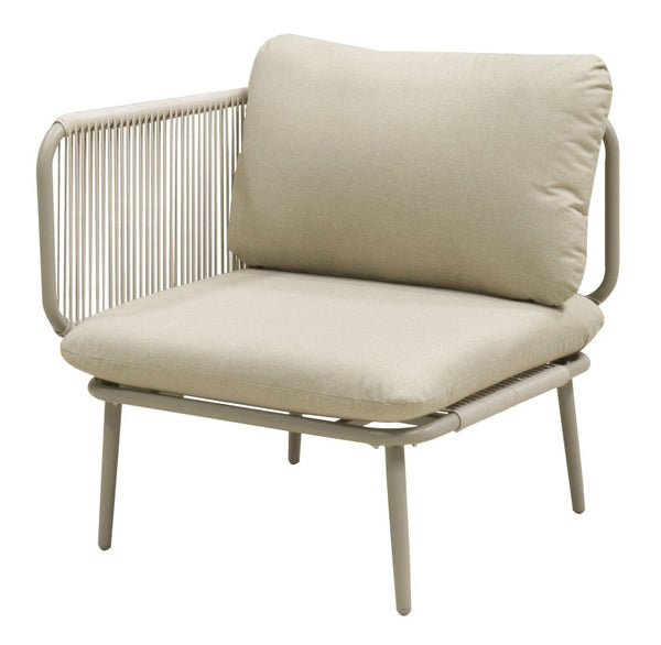 English Elm Modern Outdoor Club Chair Hand Woven Rope Aluminum Frame Patio Accent Seat W3990P494747