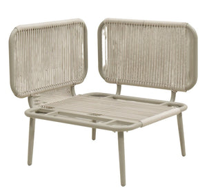 English Elm Modern Outdoor Club Chair Hand Woven Rope Aluminum Frame Patio Accent Seat W3990P494747