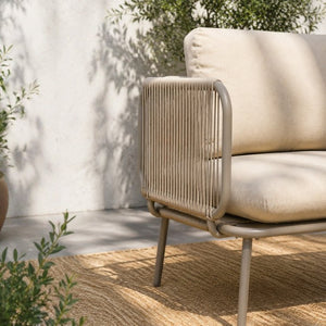 English Elm Modern Outdoor Club Chair Hand Woven Rope Aluminum Frame Patio Accent Seat W3990P494747
