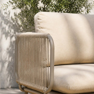 English Elm Modern Outdoor Club Chair Hand Woven Rope Aluminum Frame Patio Accent Seat W3990P494747