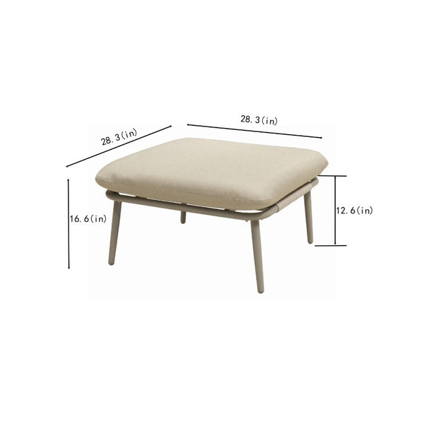 English Elm 28 Inch Square Outdoor Ottoman Woven Rope Frame with Thick Foam Cushion Patio Seat W3990P495048
