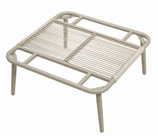 English Elm 28 Inch Square Outdoor Ottoman Woven Rope Frame with Thick Foam Cushion Patio Seat W3990P495048