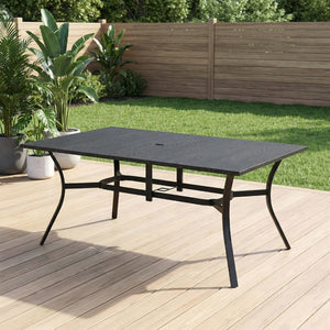 English Elm 41 Inch Round Dining Table with Wood Look Top and Industrial Metal Legs for Kitchen Rectangular Black W400P412504