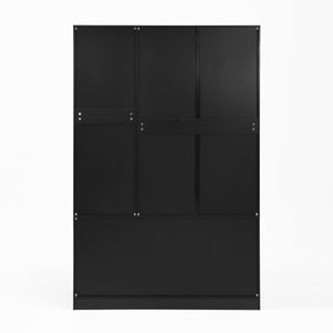 English Elm W409s00005 4-door Wardrobe Armoire with Built-in Mirror and Matte Black Handles W409P262159