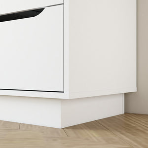 English Elm 9 Drawer White Wood Dresser Low Profile Modern Storage for Bedroom or Entryway W409P307597