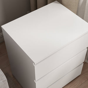 English Elm (set of 2) Compact 3-drawer Nightstand Chest Engineered Wood Bedroom Entryway Storage Unit White W409P327396