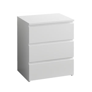 English Elm (set of 2) Compact 3-drawer Nightstand Chest Engineered Wood Bedroom Entryway Storage Unit White W409P327396