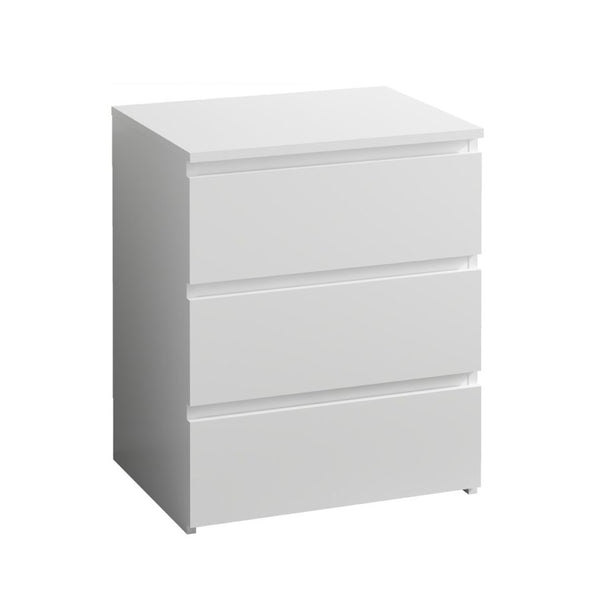 English Elm (set of 2) Compact 3-drawer Nightstand Chest Engineered Wood Bedroom Entryway Storage Unit White W409P327396