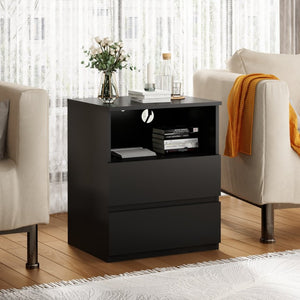 English Elm (set of 2) Compact 3-drawer Nightstand Chest Engineered Wood Bedroom Entryway Storage Unit W409P327398