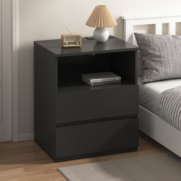 English Elm (set of 2) Compact 3-drawer Nightstand Chest Engineered Wood Bedroom Entryway Storage Unit W409P327398