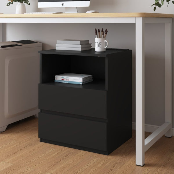 English Elm (set of 2) Compact 3-drawer Nightstand Chest Engineered Wood Bedroom Entryway Storage Unit W409P327398