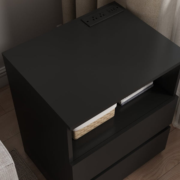 English Elm (set of 2) Compact 3-drawer Nightstand Chest Engineered Wood Bedroom Entryway Storage Unit W409P327398