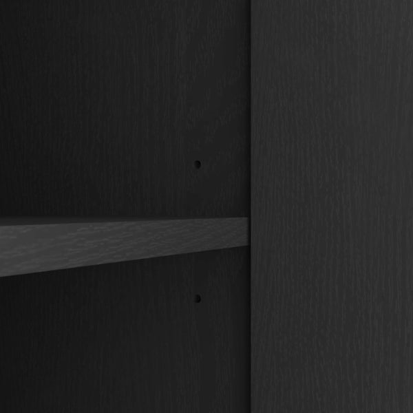 English Elm Black Matte Credenza with Four Door Concealed Shelving for Dining and Living Rooms W409P327399