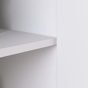 English Elm Sideboard Buffet with 2 Drawers 4 Doors White Wood Finish for Dining Room Storage W409P329794