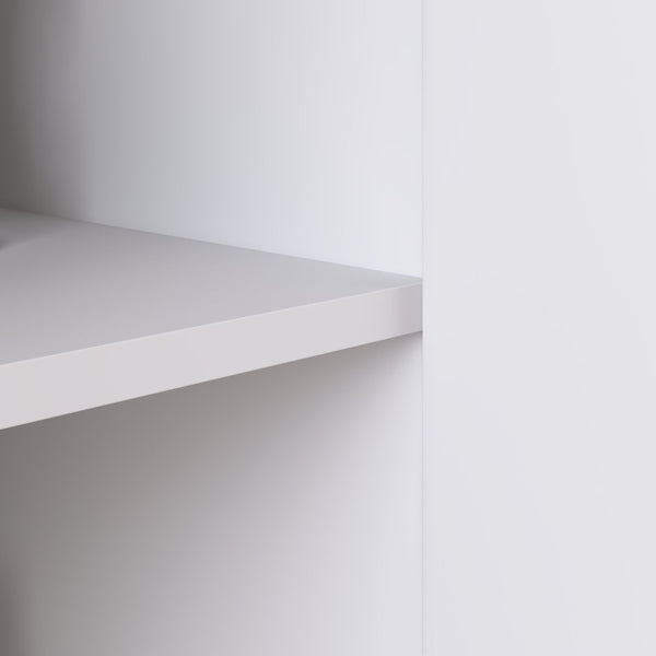 English Elm Sideboard Buffet with 2 Drawers 4 Doors White Wood Finish for Dining Room Storage W409P329794