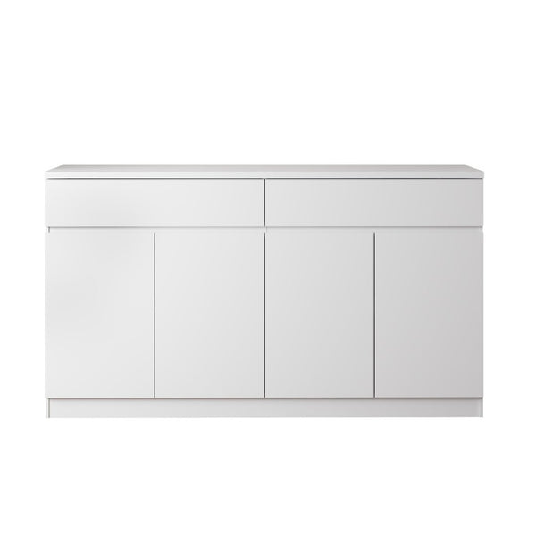 English Elm Sideboard Buffet with 2 Drawers 4 Doors White Wood Finish for Dining Room Storage W409P329794