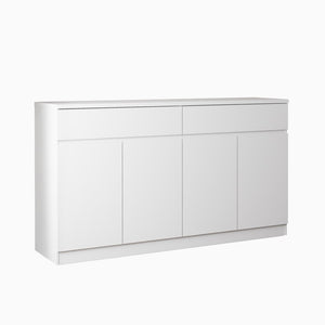 English Elm Sideboard Buffet with 2 Drawers 4 Doors White Wood Finish for Dining Room Storage W409P329794
