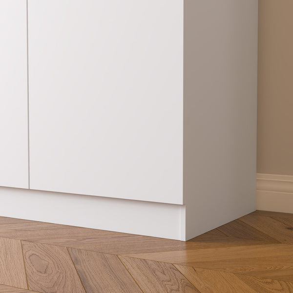 English Elm Sideboard Buffet with 2 Drawers 4 Doors White Wood Finish for Dining Room Storage W409P329794