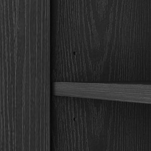 English Elm Buffet Credenza with Four Door Storage and Shelves for Dining or Coffee Bar Black W409P387583