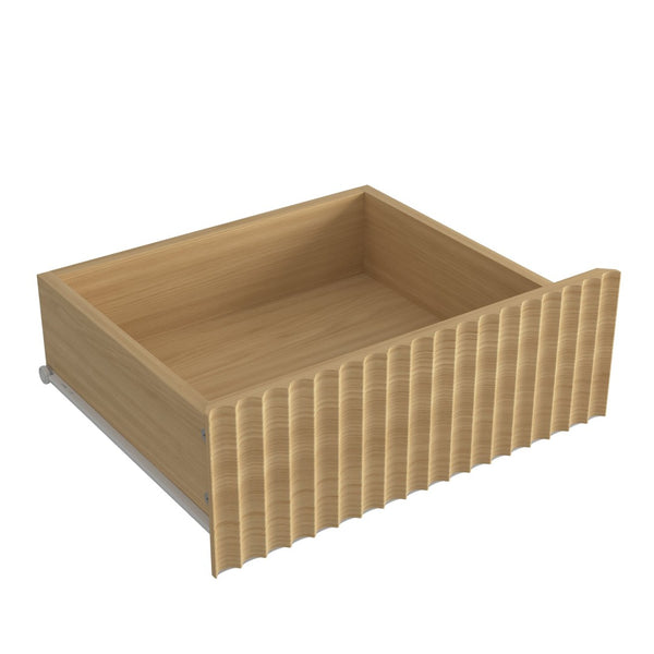 English Elm (set of 2) Fluted Wave Bedside Tables with Hidden Charging Hub and Rgb Led Lighting Natural W409P414476
