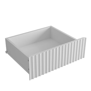 English Elm (set of 2) Fluted Wave Bedside Tables with Hidden Charging Hub and Rgb Led Lighting White W409P414477