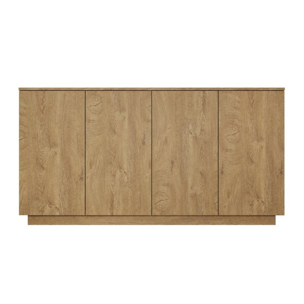 English Elm Wood Grain Sideboard Credenza with Four Doors and Adjustable Shelving for Dining Spaces W409P476209