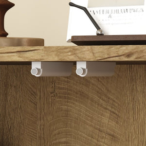 English Elm Wood Grain Sideboard Credenza with Four Doors and Adjustable Shelving for Dining Spaces W409P476209