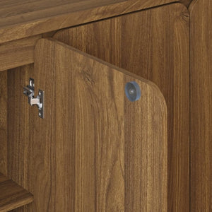 English Elm 59.1 Inch Four Door Matte Sideboard Credenza with Adjustable Shelves for Dining Room Walnut W409P476213