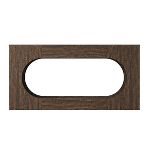 English Elm Walnut Grain Engineered Wood Entryway Console with Drawer and Oval Open Frame W409P476244