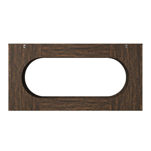 English Elm Walnut Grain Engineered Wood Entryway Console with Drawer and Oval Open Frame W409P476244