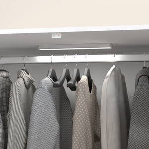 English Elm 4 Door White Wardrobe Cabinet with LED Sensor Lights Mirrors Drawers and Adjustable Shelves W409S00004