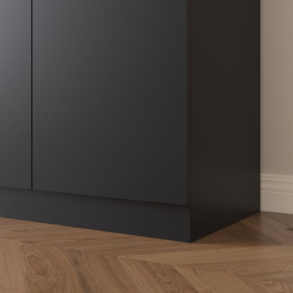 English Elm Sideboard Buffet with 2 Drawers 4 Doors White Wood Finish for Dining Room Storage Black W409S00021
