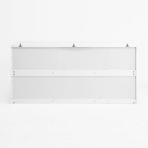 English Elm White Nine Drawer Wide Dresser Handleless Veneer Finish for Minimalist Bedroom Entryway W409S00024