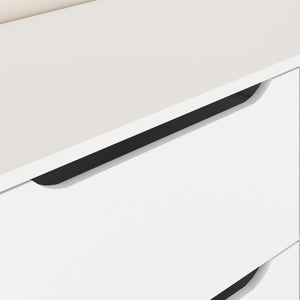 English Elm White Eight Drawer Wide Dresser Engineered Wood Storage Chest for Bedroom or Entryway W409S00026