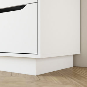English Elm White Eight Drawer Wide Dresser Engineered Wood Storage Chest for Bedroom or Entryway W409S00026
