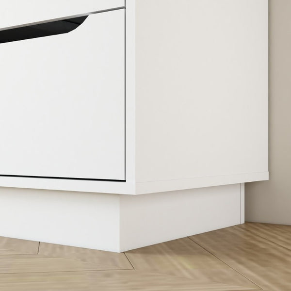 English Elm White Eight Drawer Wide Dresser Engineered Wood Storage Chest for Bedroom or Entryway W409S00026
