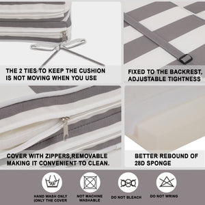 English Elm 2pcs Outdoor Chaise Lounge Cushions Uv Resistant Woven Polyester Resort Patio Seating Set Antique Grey White W419P194534