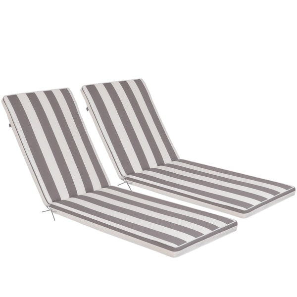 English Elm 2pcs Outdoor Chaise Lounge Cushions Uv Resistant Woven Polyester Resort Patio Seating Set Antique Grey White W419P194534