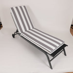 English Elm 2pcs Outdoor Chaise Lounge Cushions Uv Resistant Woven Polyester Resort Patio Seating Set Antique Grey White W419P194534