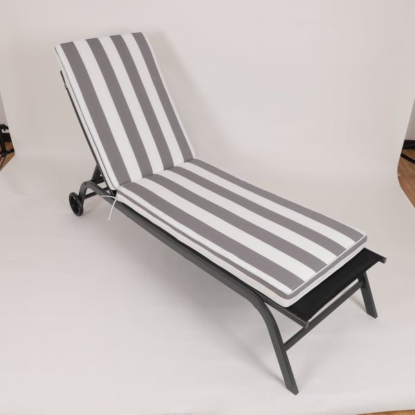 English Elm 2pcs Outdoor Chaise Lounge Cushions Uv Resistant Woven Polyester Resort Patio Seating Set Antique Grey White W419P194534