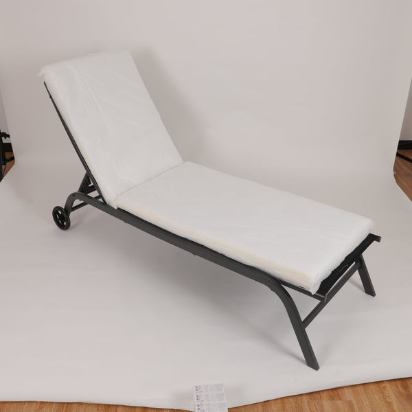 English Elm 2pcs Outdoor Chaise Lounge Cushions Uv Resistant Woven Polyester Resort Patio Seating Set Antique Grey White W419P194534