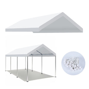 English Elm 10 X 20 Ft Replacement Carport Canopy Polyethylene Cover Waterproof Uv Resistant Shelter W419P278615