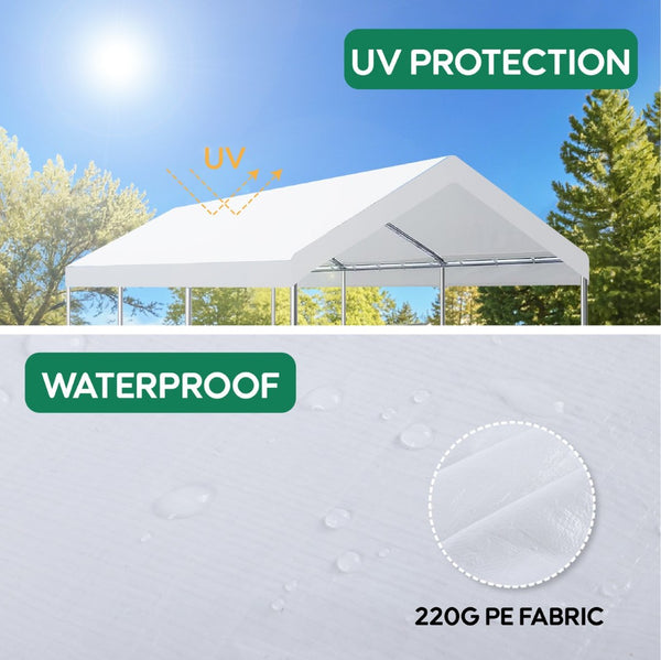 English Elm 10 X 20 Ft Replacement Carport Canopy Polyethylene Cover Waterproof Uv Resistant Shelter W419P278615