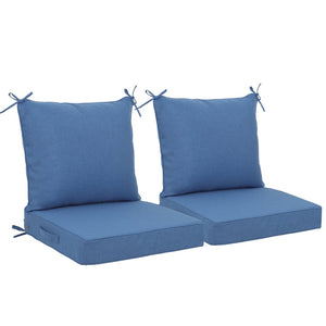 English Elm 24x24 Outdoor Deep Seat Cushion Set Waterproof Patio Chair Sofa Comfort 2 Piece Navy Blue W419P290472