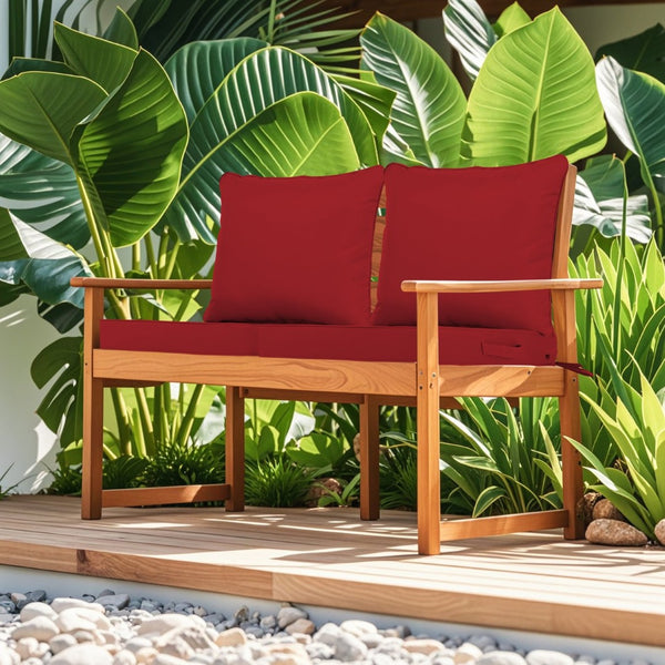 English Elm 24x24 Outdoor Deep Seat Cushion Set Waterproof Patio Chair Sofa Comfort 2 Piece Red W419P290473